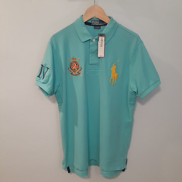 Polo Ralph Lauren Other - Polo by Ralph Lauren custom fit L NWT rugby polo with yellow big pony and crest
